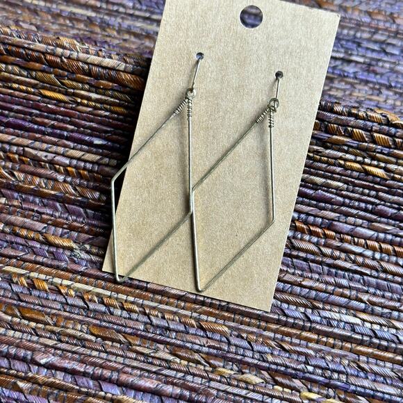 BOGO FREE LONG TRIANGLE GOLD EARRINGS - Picture 2 of 6